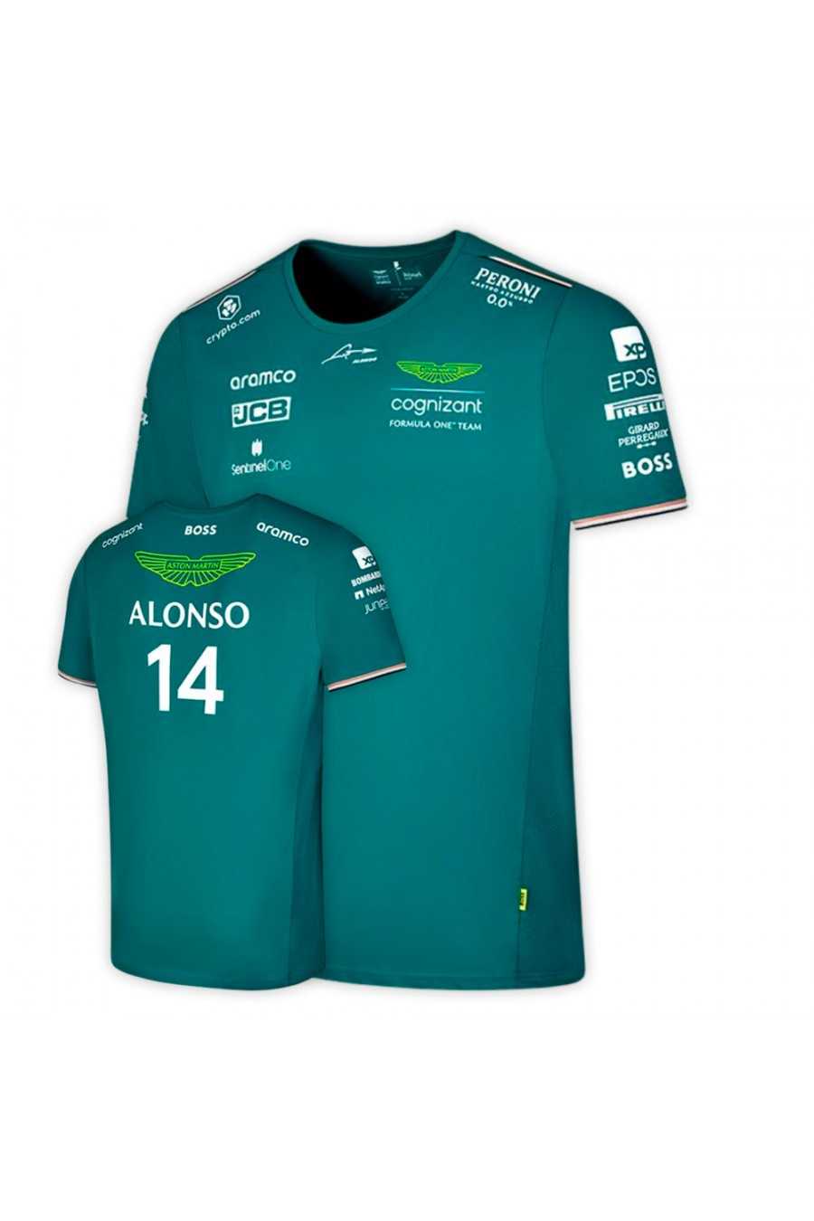 Aston Martin Aramco Cognizant F1 2023 Camiseta oficial del piloto del  equipo Fernando Alonso - Marcas Jerez